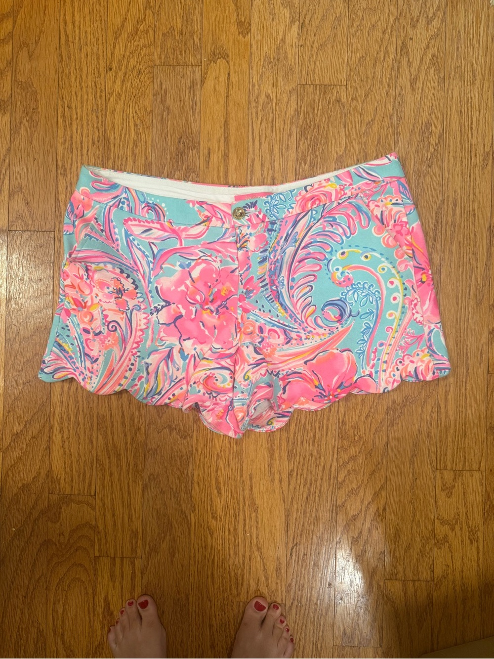 LILLY PULITZER Stretch Twill Buttercup Shorts "Isla de Coco" Size 16 - Picture 7 of 10